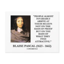Blaise Pascal Arrive At Beliefs Basis Attractive postcards