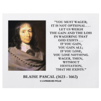 Blaise Pascal Gain Loss Wagering God Exists Quote flyers by unfinishedpolis Blaise Pascal Gain Loss Wagering God Exists Quote flyers