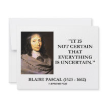 Blaise Pascal Not Certain Everything Is Uncertain Announcements