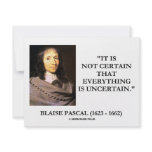 Blaise Pascal Not Certain Everything Is Uncertain Announcements