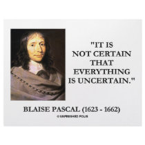 Blaise Pascal Not Certain Everything Is Uncertain letterhead