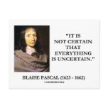 Blaise Pascal Not Certain Everything Is Uncertain Post Card