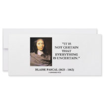 Blaise Pascal Not Certain Everything Is Uncertain Rack Card Design