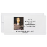 Blaise Pascal Not Certain Everything Is Uncertain Rack Card Design