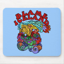 Blame Iceland with Psychedelic Volcano Mouse Pad