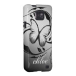 Blanco brillante del negro de la mariposa de 311 g galaxy s2 fundas