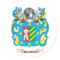 Blanco Coat of Arms (Family Crest) Round Stickers