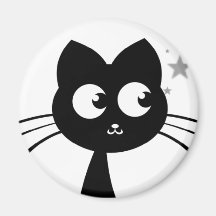 Blanco de Kuro del gatito Imán De Nevera