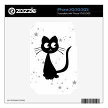 Blanco de Kuro del gatito iPhone 3 Skins