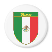 Blanco Mexico Flag Shield magnets