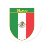 Blanco Mexico Flag Shield Sticker