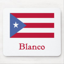 Blanco Puerto Rican Flag mousepads