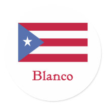Blanco Puerto Rican Flag Stickers