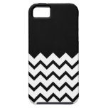 Blanco y negro. El zigzag de la parte, pieza negro iPhone 5 Fundas
