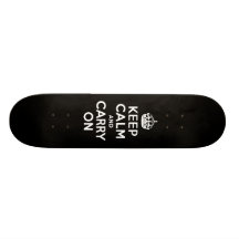Blanco y negro guarde la calma y continúe tablas de patinar