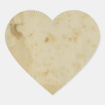 Blank Antique Stained 1870's Paper Heart Sticker