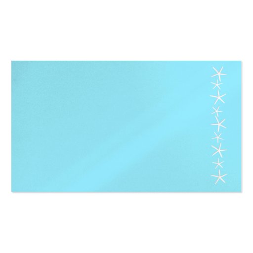 Blank Aqua Starfish Border Place Cards, Medium Business Cards (back side)