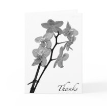 Blank Black and White Orchid Thank You Card by Hyperbole1 Blank Black and White Orchid Thank You Card