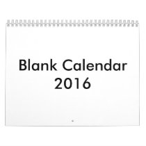 Blank Calendar 2016