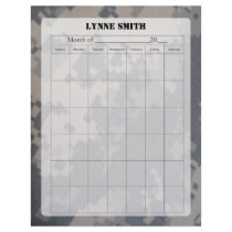 Blank Calendar Page, Camoflauge ACU Letterhead Template