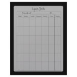 Blank Calendar Page for school, Just Plain Black Custom Letterhead