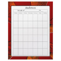 Blank Calendar Page Letterhead Template