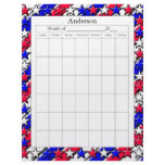 Blank Calendar Page - Red, White, and Blue Letterhead
