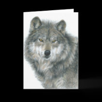 Blank Card "Haunted Eyes" Original Wolf Art