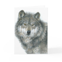 Blank Card "Haunted Eyes" Original Wolf Art by CarlaKurtArt Blank Card "Haunted Eyes" Original Wolf Art