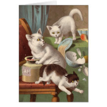 Blank card - Naughty Cat series - Cats in a jam