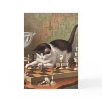 Blank card - Naughty Cat series - Chess Cat