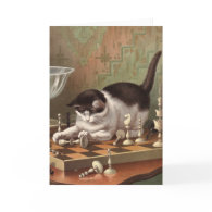 Blank card - Naughty Cat series - Chess Cat card