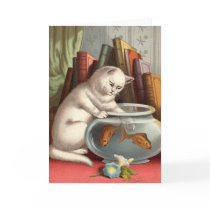 Blank card - Naughty Cat series - Fishing Cat by lodgehouse Blank card - Naughty Cat series - Fishing Cat