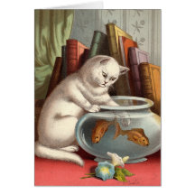 Blank card - Naughty Cat series - Fishing Cat