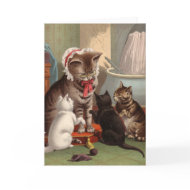 Blank card - Naughty Cat series - Knitting Cats card