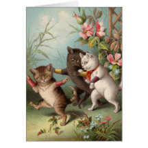 Blank card - Naughty Cat series - Mischievous Cats
