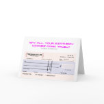 Blank Check Birthday Card
