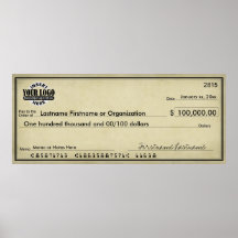 Blank Check for Sweepstakes & Awards AGED LOOK Print