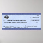 Blank Check for Sweepstakes &amp; Awards BLUE ART DECO Posters