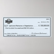 Blank Check for Sweepstakes & Awards Posters