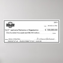 Blank Check for Sweepstakes & Awards Print