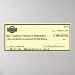 Blank Check for Sweepstakes & Awards YELLOW Poster
