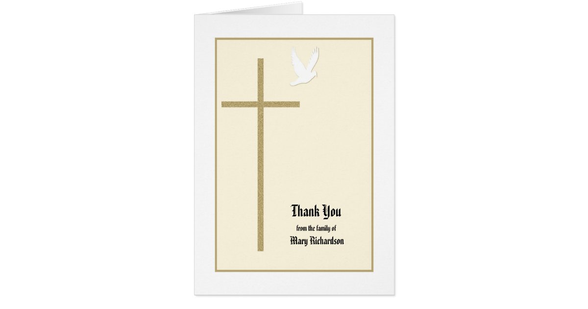 Blank Christian Memorial Thank You Card Zazzle