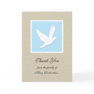 Blank Dove Religious Sympathy Thank You Card card