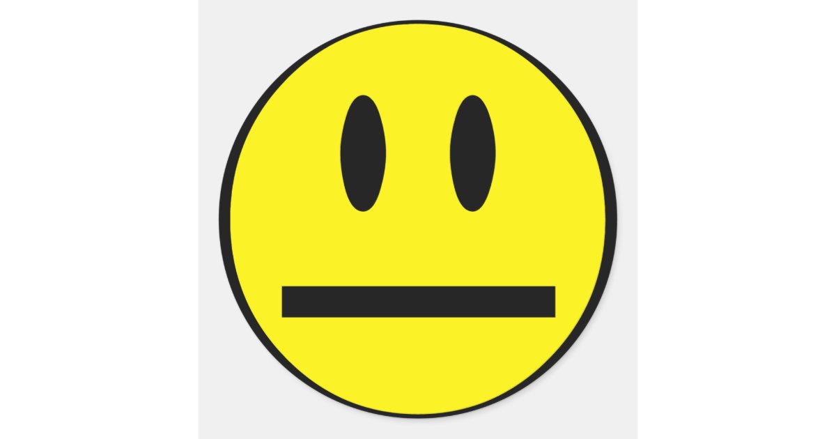 Blank Face Smiley Classic Round Sticker | Zazzle
