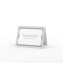 Blank Funeral Thank You Note Card - Classic Silver