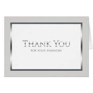 Blank Funeral Thank You Note Card - Classic Silver