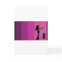 Blank Girl's Pink Silhouette Greeting Card