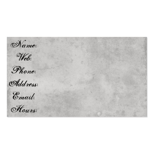 Blank Gray Vintage Dark Aged Stained Paper Business Card Templates (back side)