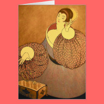 Blank Greeting Card, Vintage Artwork